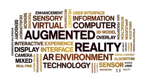 Augmented Reality animated word cloud,animation tag kinetic typography loop. Stock-Footage 312067131