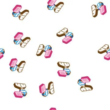 Augmented reality app isometric icon seamless pattern Stockillustratie