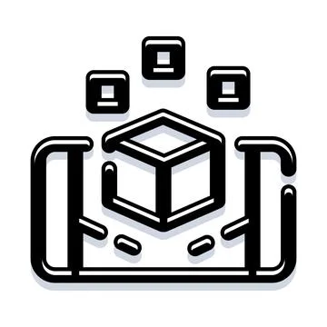 Augmented reality application icon showing 3d visualization Stock Illustration