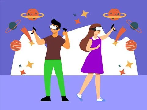 Augmented Reality (AR) Concept Illustration Style Stock Illustration