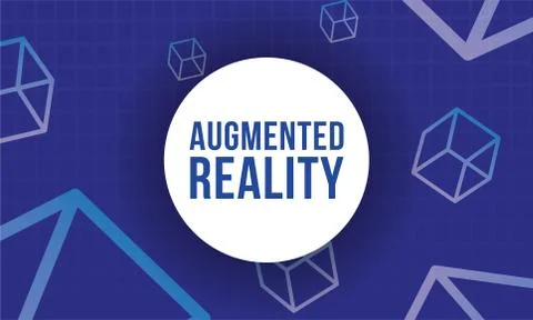 Augmented reality banner with cubes Stock Illustration