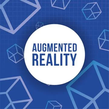 Augmented reality banner with cubes Stock Illustration