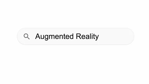 Augmented Reality is being typed in a search bar on a computer. Video stock 232393187