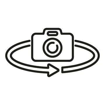 Augmented reality camera control icon outline vector. Future game Stock Illustration