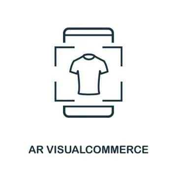 Augmented Reality Commerce icon. Monochrome style design from visual device icon Stock Illustration
