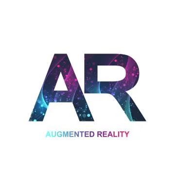 Augmented reality concept banner (AR). Virtual reality and augmented reality Stockillustratie