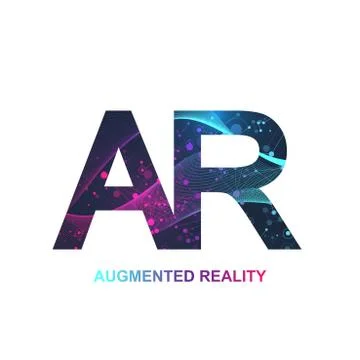 Augmented reality concept banner, AR. Virtual reality and augmented reality logo Stock Illustration