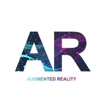 Augmented reality concept banner, AR. Virtual reality and augmented reality logo Stock Illustration