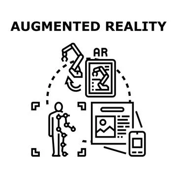 Augmented reality concept with human motion tracking Stock Illustration
