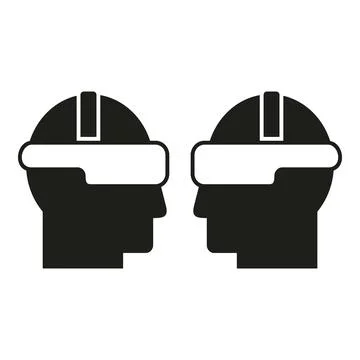 Augmented reality couple play icon simple vector. Game device 스톡 일러스트