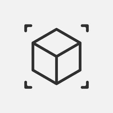 Augmented reality. cube icon isolated on white background. Vector illustratio Stock Illustration