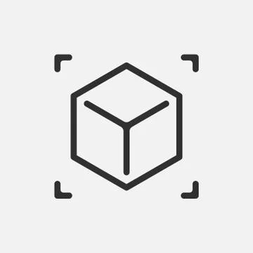 Augmented reality. cube icon isolated on white background. Vector illustratio Stock Illustration