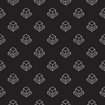 Augmented Reality Cube vector dark seamless pattern Illustrazione stock