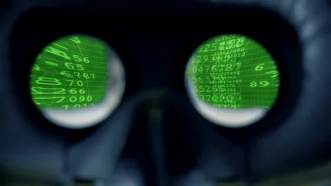 Augmented Reality Data Stream VR Headset Remove Stock Footage 104701578