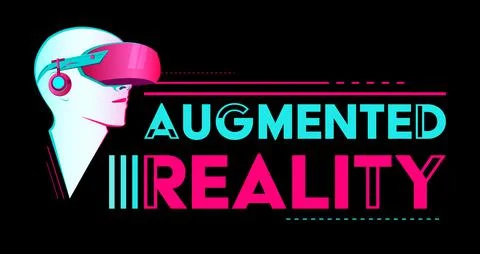Augmented Reality Design Emblem vector illustration. Illustrazione stock
