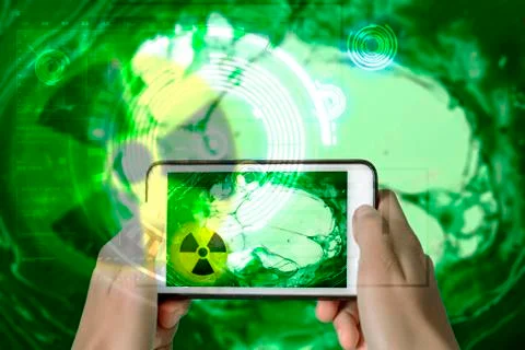 Augmented Reality device using smart technology, mixing virtual and augmentat Stock Photos