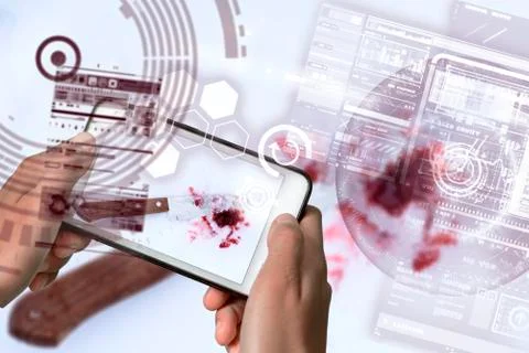Augmented Reality device using smart technology, mixing virtual and augmentat Stock Photos