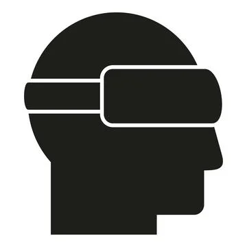 Augmented reality digital headset icon simple vector. Man game 스톡 일러스트