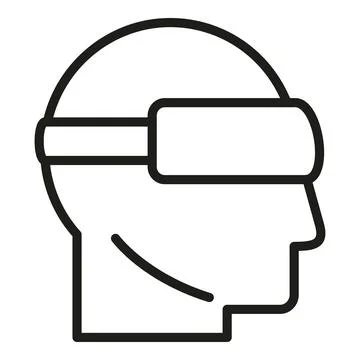 Augmented reality digital headset icon outline vector. Man game 스톡 일러스트