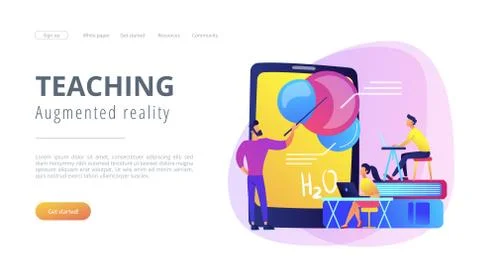 Augmented reality in education concept vector illustration. Stockillustratie