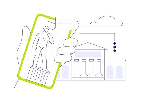 Augmented reality experience with 5G abstract concept vector illustration. Stock Illustration