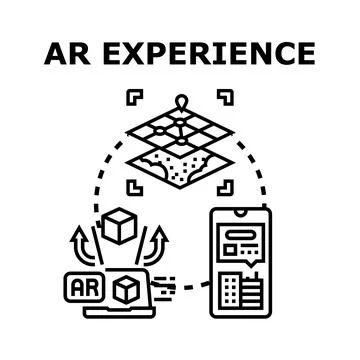 Augmented reality experience and virtual world mapping Stock Illustration