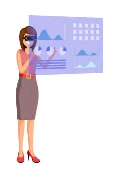 Augmented reality flat vector illustration Stock Illustration