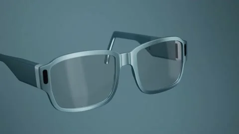 Augmented Reality Glasses 4K Close up Blue Stock Footage 170614359
