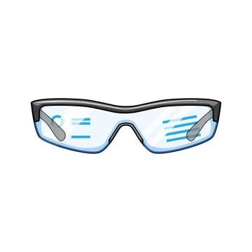 Augmented reality glasses displaying digital interface technology Stock Illustration