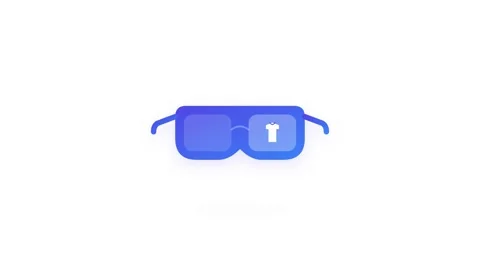 Augmented Reality Glasses Icon with Digital Clothing Interface Overlay Видео 346202046