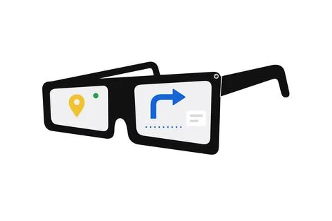 Augmented Reality Glasses Showing Navigation And Location Иллюстрация