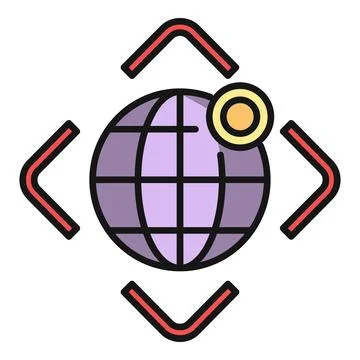Augmented reality globe icon displaying virtual world information Stock Illustration