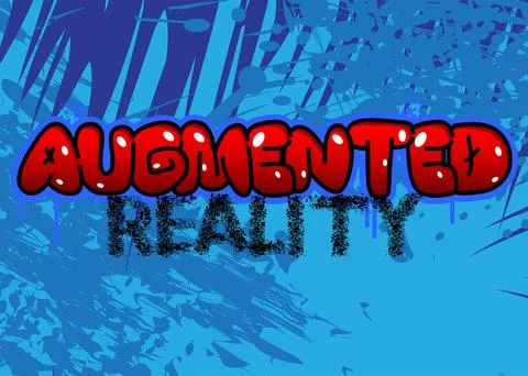 Augmented Reality. Graffiti tag. Abstract modern street art decoration perfor Stock Illustration