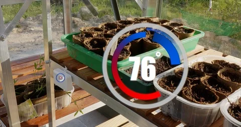 Augmented reality greenhouse thermometer Stock Footage 107224186