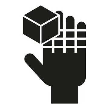 Augmented reality hand control icon simple vector. Cyber device イラスト素材