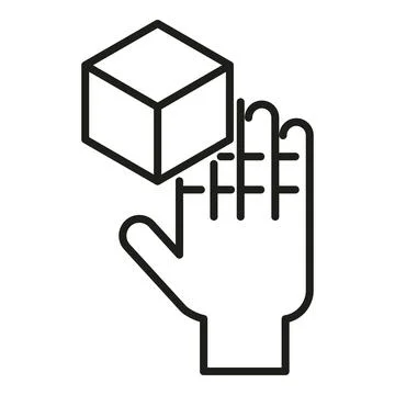 Augmented reality hand control icon outline vector. Cyber device Illustrazione stock