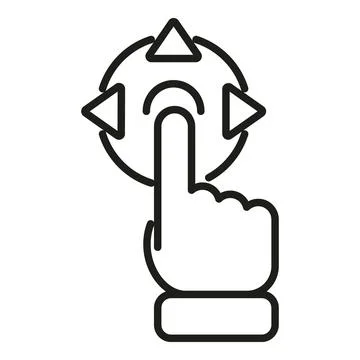 Augmented reality hand touch icon outline vector. Augmented reality Illustrazione stock