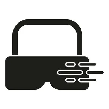 Augmented reality headset app icon simple vector. Code video Illustrazione stock