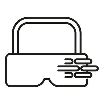 Augmented reality headset app icon outline vector. Code video 스톡 일러스트