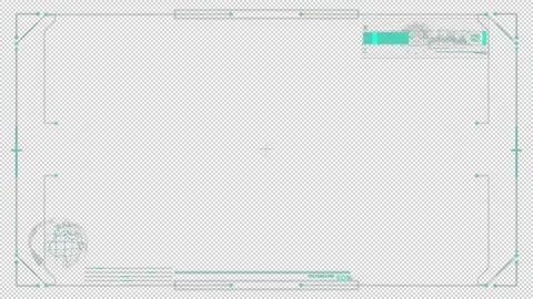 Augmented Reality HUD Frame Loop with Alpha Channel for AR Interface Overlay Stock Footage 332968308