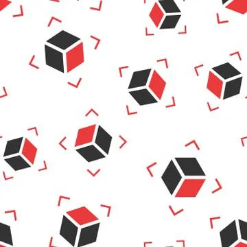 Augmented reality icon seamless pattern background. Vr device vector illustra 스톡 일러스트
