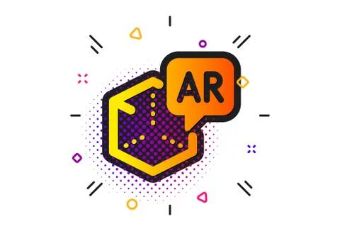 Augmented reality icon. VR simulation sign. 3d cube. Vector イラスト素材