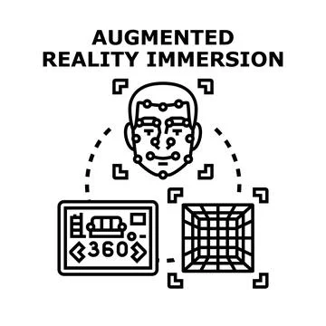 Augmented reality immersion concept with facial tracking イラスト素材