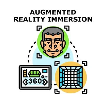 Augmented reality immersion concept with facial tracking Stock Illustration