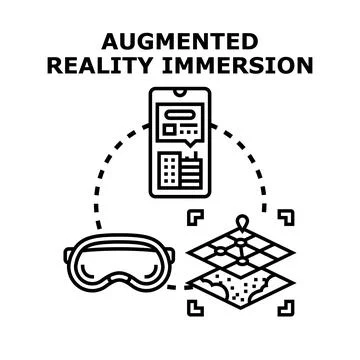 Augmented reality immersion digital technology concept Stock Illustration