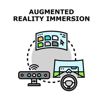 Augmented reality immersion with virtual interactive experience イラスト素材