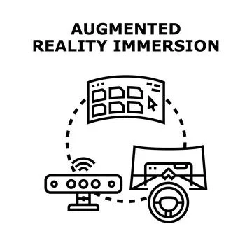 Augmented reality immersion with virtual interactive experience イラスト素材
