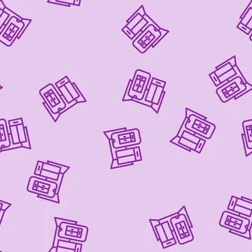 Augmented reality industry 4 line vector seamless pattern 스톡 일러스트