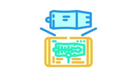 Augmented reality industry industry 5 color icon animation Stock Footage 327259508