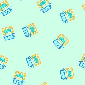 Augmented reality industry industry 5 vector seamless pattern イラスト素材